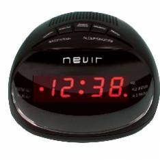 Radio Reloj Despertador Nevir Nvr-333 Negro Digital Alarma Dual